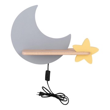 LED dečije zidno svetlo sa policom MOON LED/5W/230V,