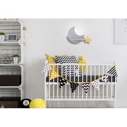 LED dečije zidno svetlo sa policom MOON LED/5W/230V,