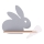 LED dečije zidno svetlo sa policom RABBIT LED/4W/230V siva/bela/drvo,