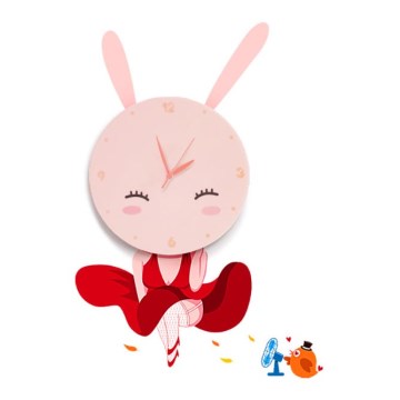 LED dečije zidno svetlo sa satom LED/1W/3xAAA zec