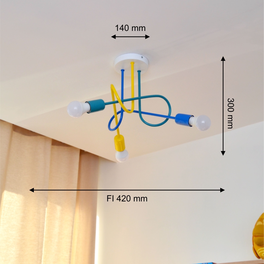 LED dečiji plafonski luster OXFORD 3xE27/15W/230V
