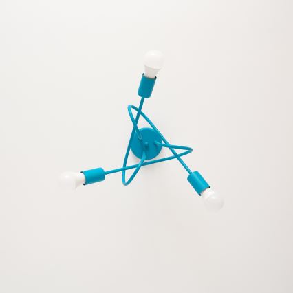 LED dečji plafonski luster OXFORD, površinski montiran, 3xE27/15W/230V, plavi