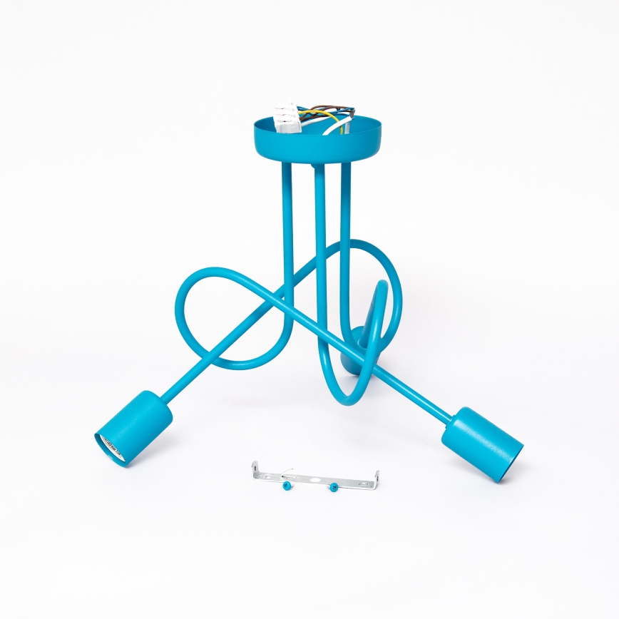 LED dečji plafonski luster OXFORD, površinski montiran, 3xE27/15W/230V, plavi