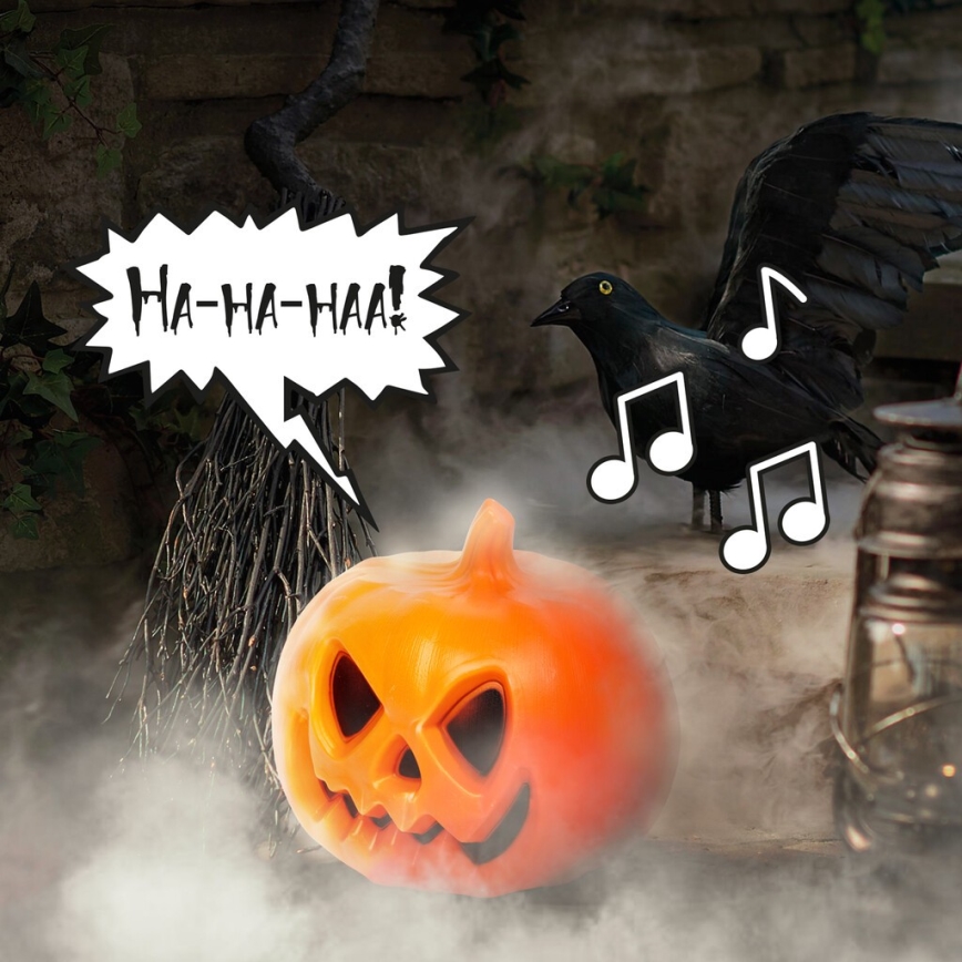 LED dekoracija sa zvučnim efektom HALLOWEEN LED/3xAAA bundeva