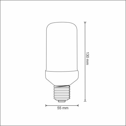 LED dekorativna sijalica FLAME T60 E27/3W/230V 1400K