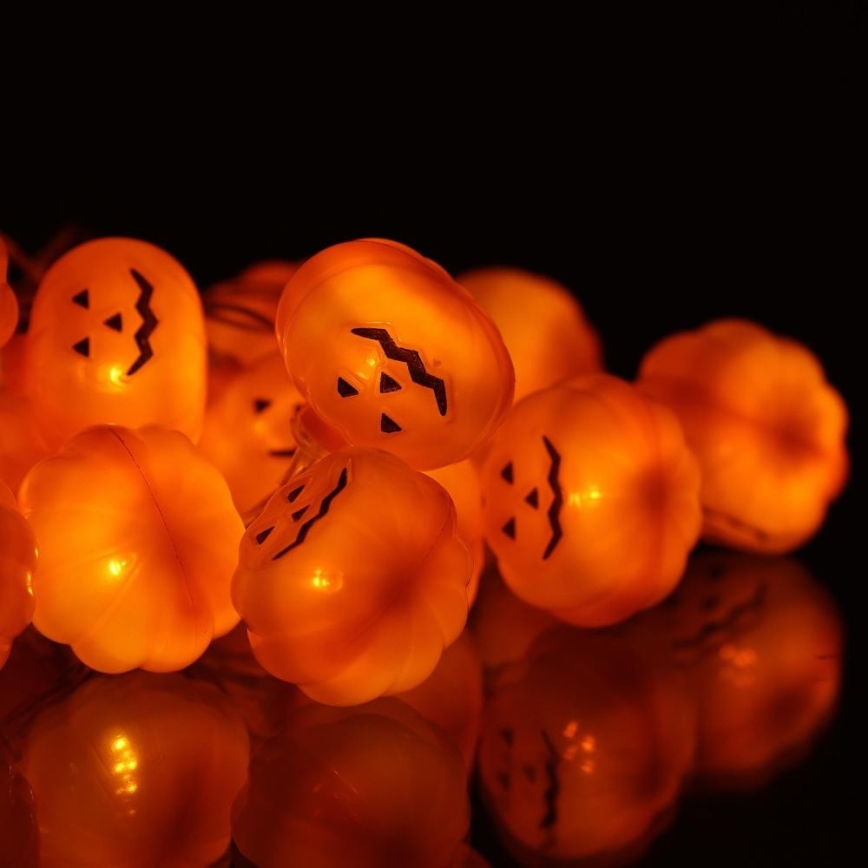 LED dekorativne lampice HALLOWEEN 20xLED/3xAA/topla bela 3,3m bundeve
