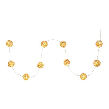 LED dekorativni lanac 10xLED/2xAA topla bela