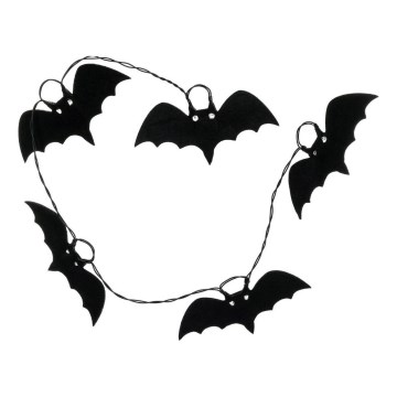LED dekorativni niz HALLOWEEN 10xLED/2xAA/topla bela 1,3m slepi miševi