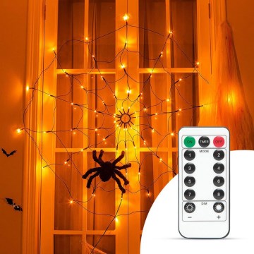 LED dekorativni niz HALLOWEEN LED/5V/8 funkcija paučina + daljinski upravljač
