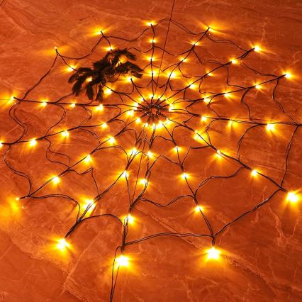 LED dekorativni niz HALLOWEEN LED/5V/8 funkcija paučina + daljinski upravljač