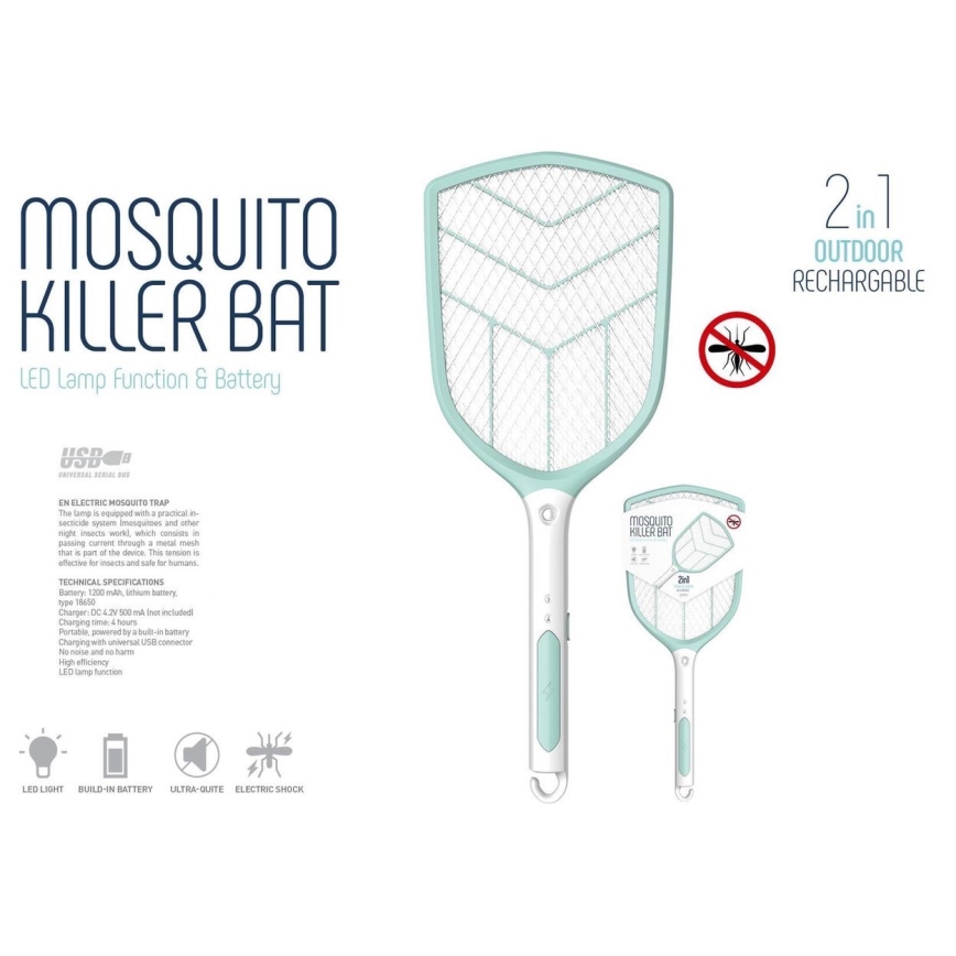 LED električni lapač insekata 1200 mAh/4,2V