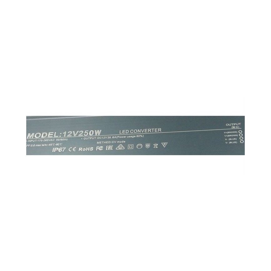 LED elektronski transformator 250W/12V IP67