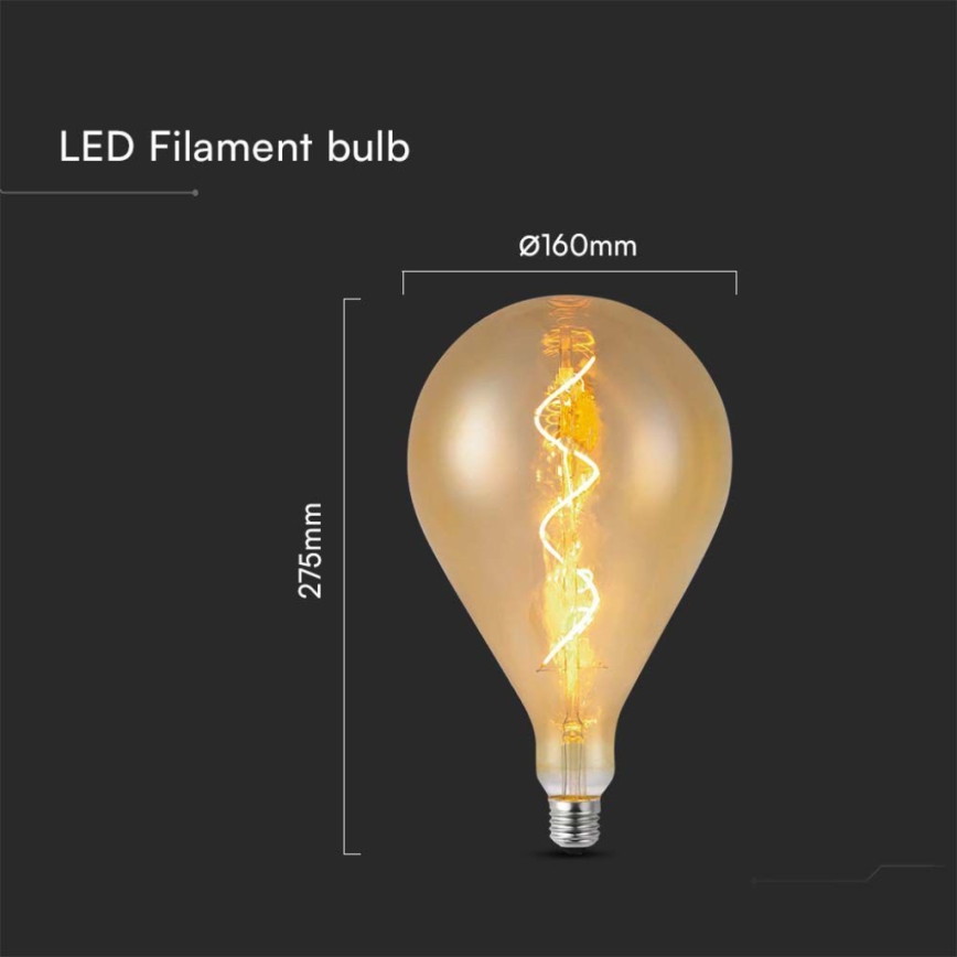 LED filament sijalica A160 E27/4W/230V 1800K