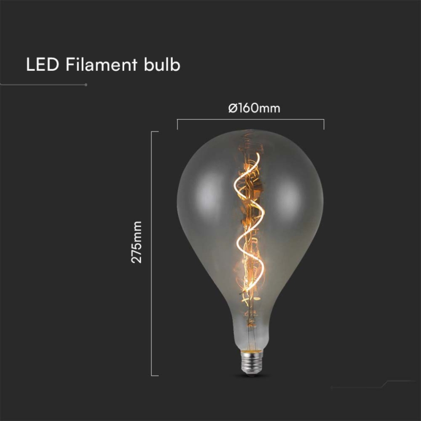 LED filament sijalica A160 E27/4W/230V 2700K