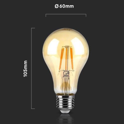 LED filament sijalica AMBER A67 E27/10W/230V 2200K