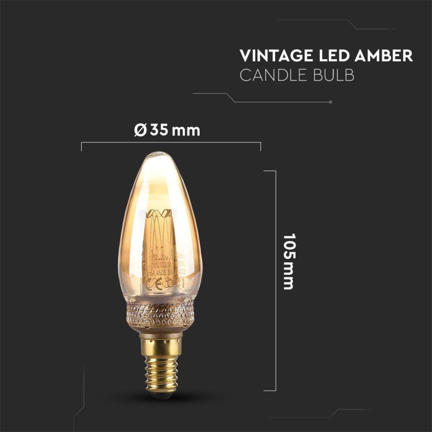 LED filament sijalica E14/2W/230V 1800K Art edicija