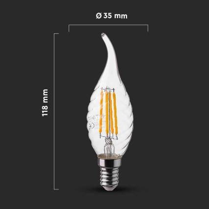 LED filament sijalica E14/4W/230V 4000K