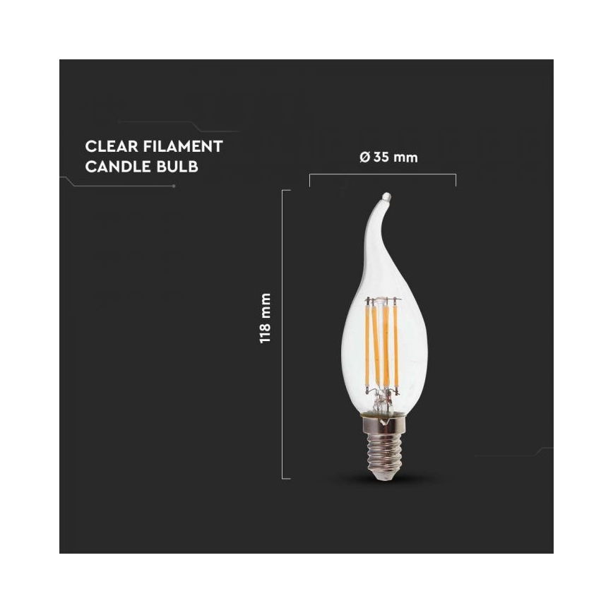 LED Filament sijalica E14/4W/230V 4000K