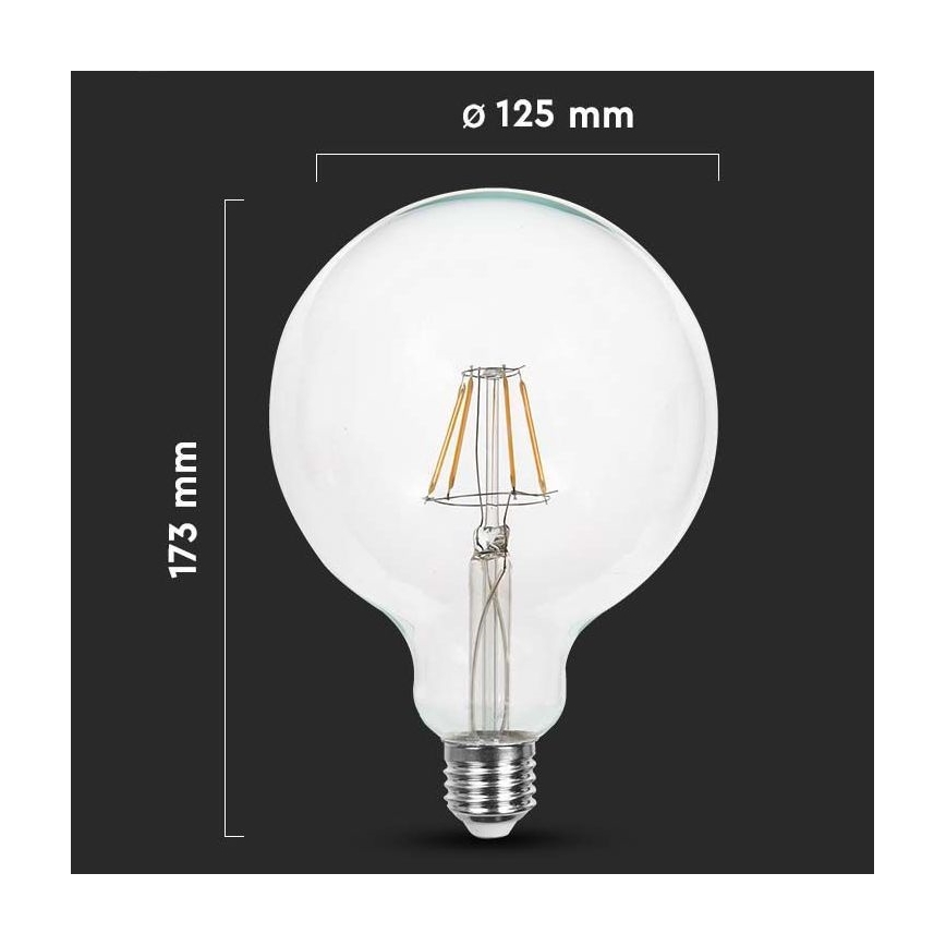 LED filament sijalica G125 E27/10W/230V 3000K