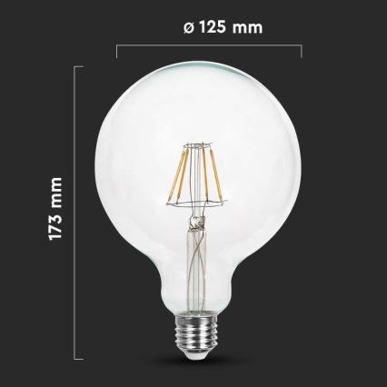LED FILAMENT sijalica G125 E27/12W/230V 3000K