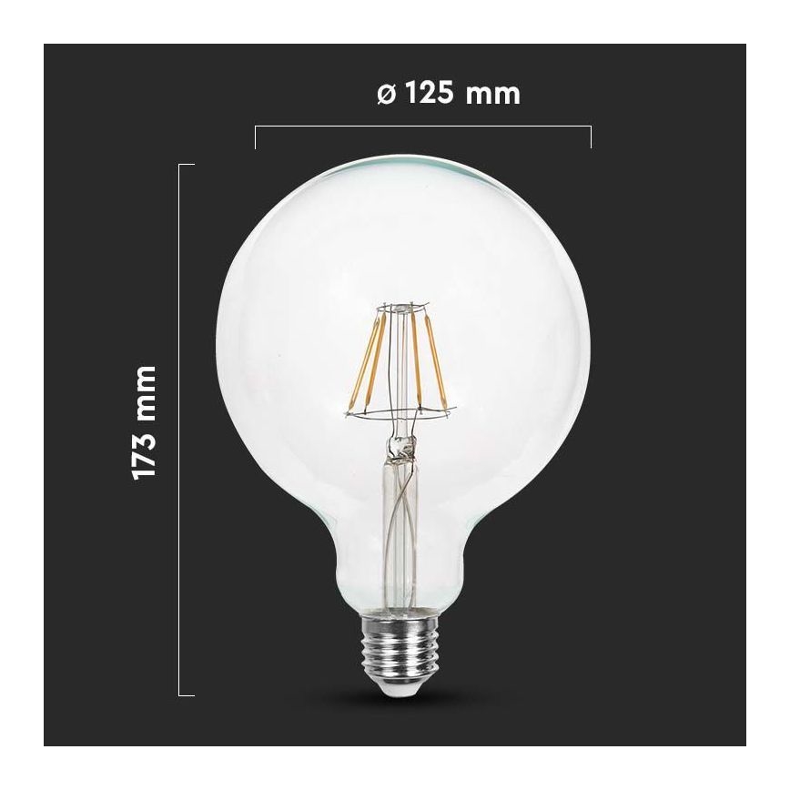 LED FILAMENT sijalica G125 E27/12W/230V 3000K
