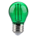 LED filament sijalica G45, E27, 2W, 230V, zelena