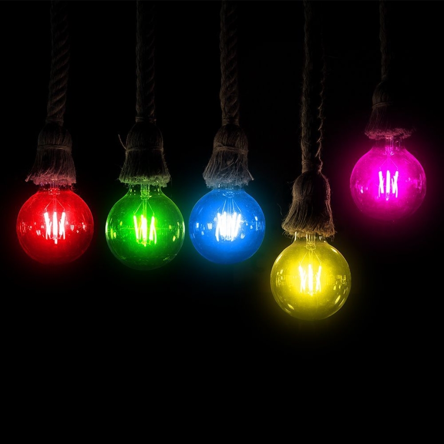 LED filament sijalica G45, E27, 2W, 230V, zelena