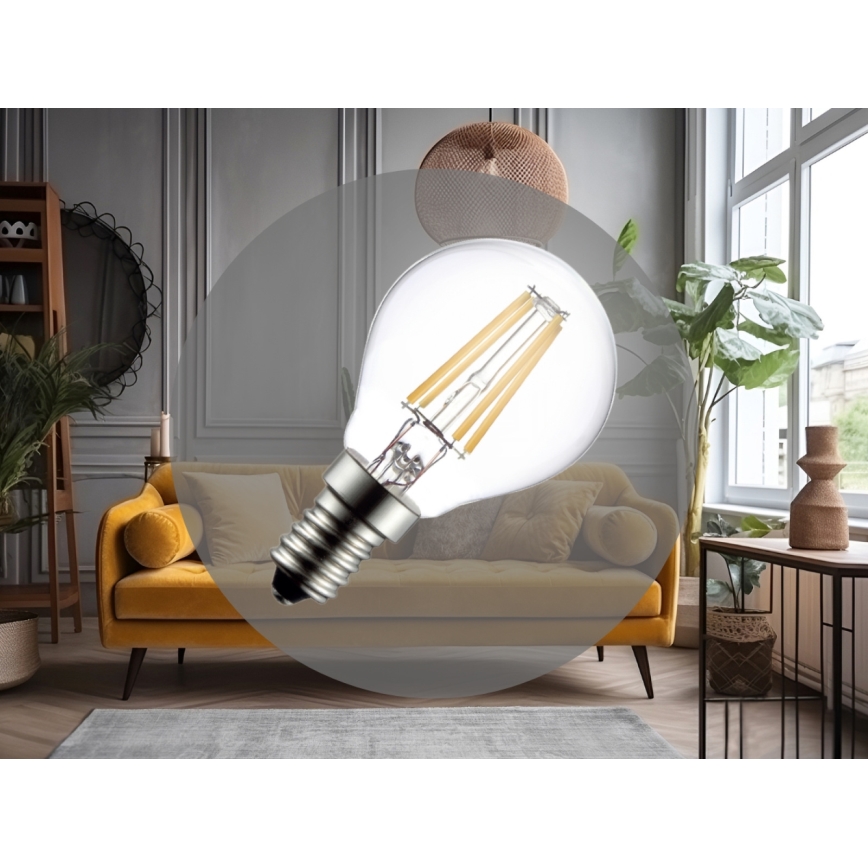 LED filament sijalica G45, grlo E14, 6 W, 230 V, 4000 K