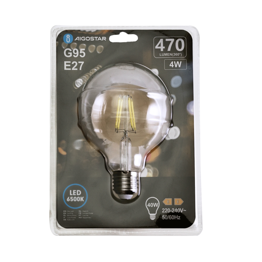 LED filament sijalica G95 E27/4W/230V 6500K - Aigostar