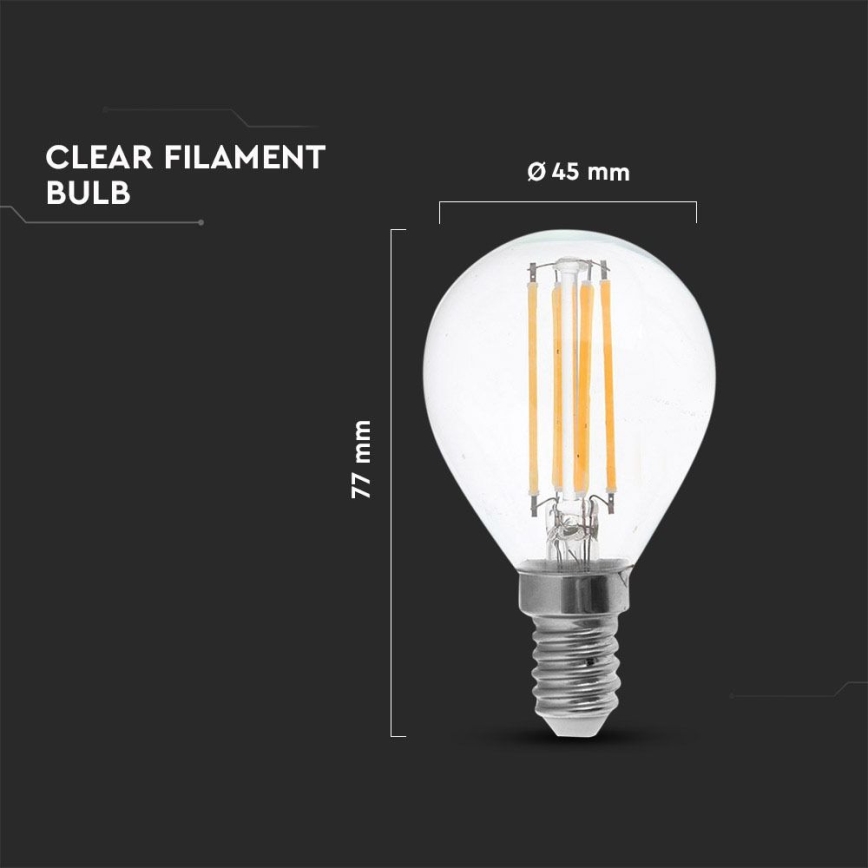 LED filament sijalica P45 E14/4W/230V 4000K