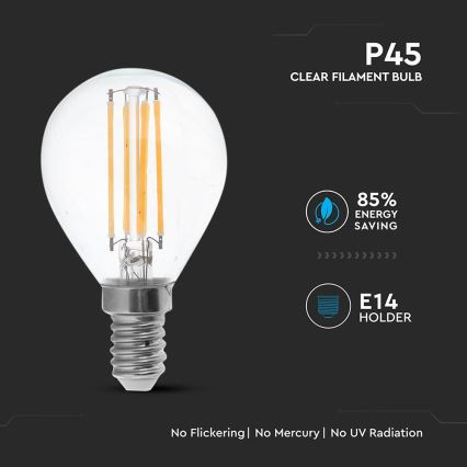 LED filament sijalica P45 E14/6W/230V 2700K