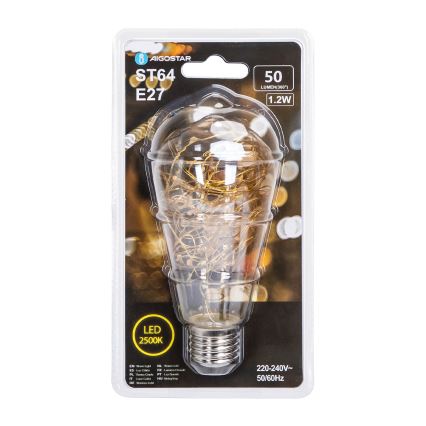 LED filament sijalica ST64 E27/1,2W/230V 2500K - Aigostar