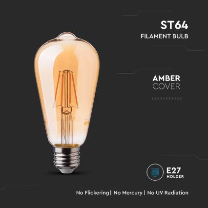 LED filament sijalica ST64 E27/6W/230V 2200K