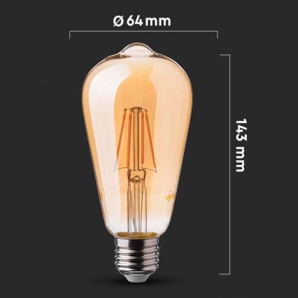 LED filament sijalica ST64 E27/6W/230V 2200K