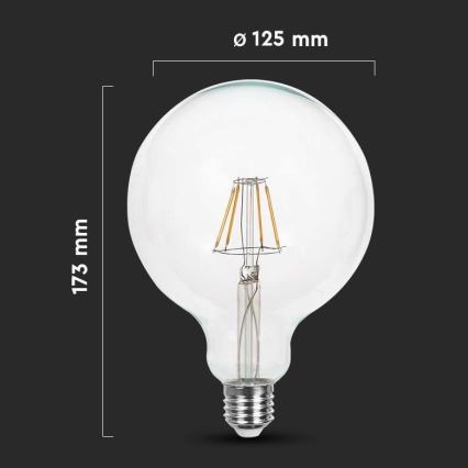 LED filamentna sijalica G125 E27/12W/230V 6500K