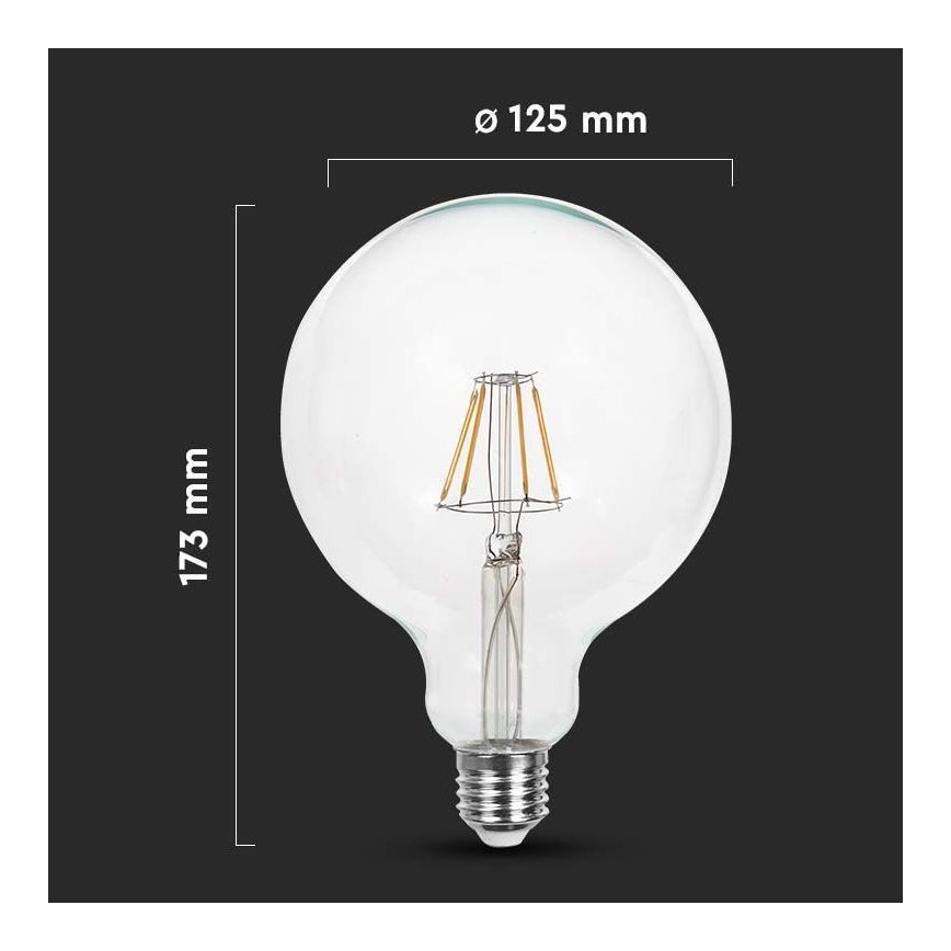 LED filamentna sijalica G125 E27/12W/230V 6500K