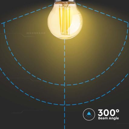 LED filamentna sijalica jantarna G45 E27/4W/230V 2200K