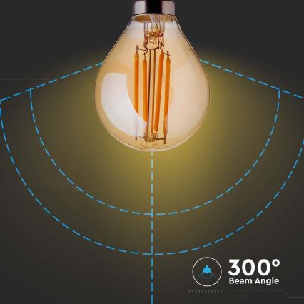 LED filamentna sijalica jantarna P45 E14/4W/230V 2200K