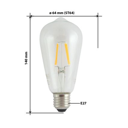 LED filamentna vintage sijalica ST64 E27/4W/230V 2700K