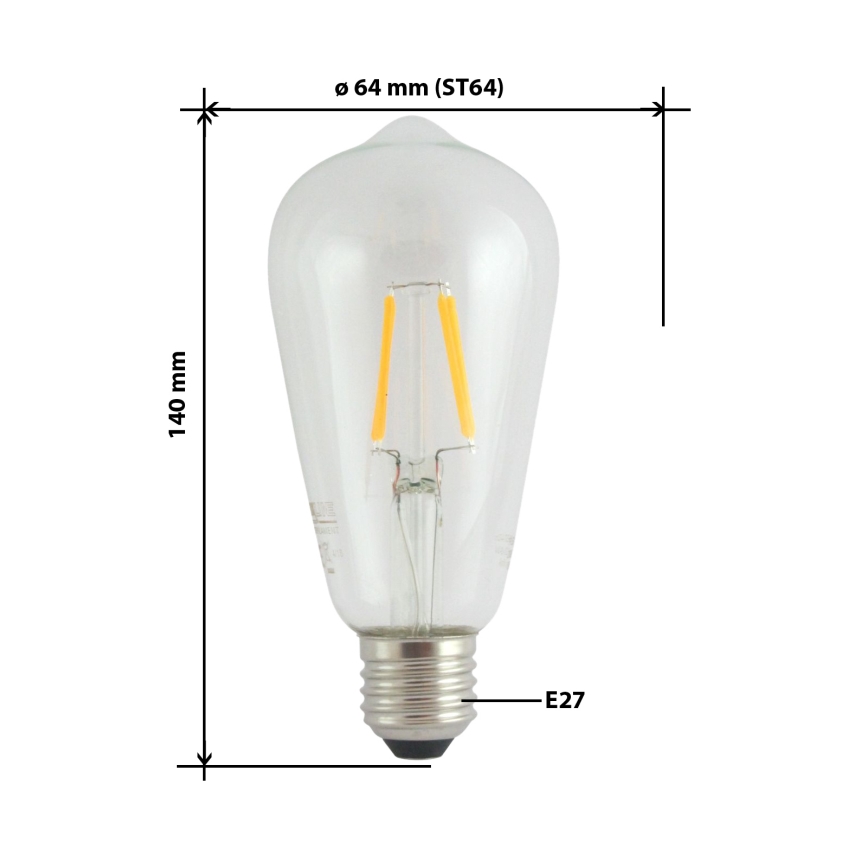LED filamentna vintage sijalica ST64 E27/4W/230V 2700K