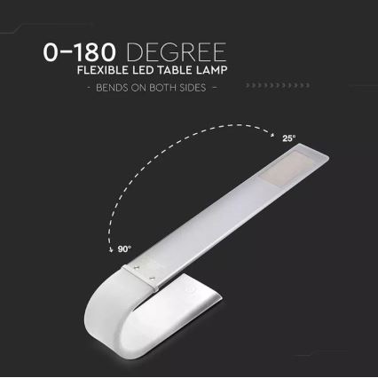 LED Fleksibilna prigušiva stona lampa LED/6,5W/5V 2000 mAh 3000K/4500K/6000K