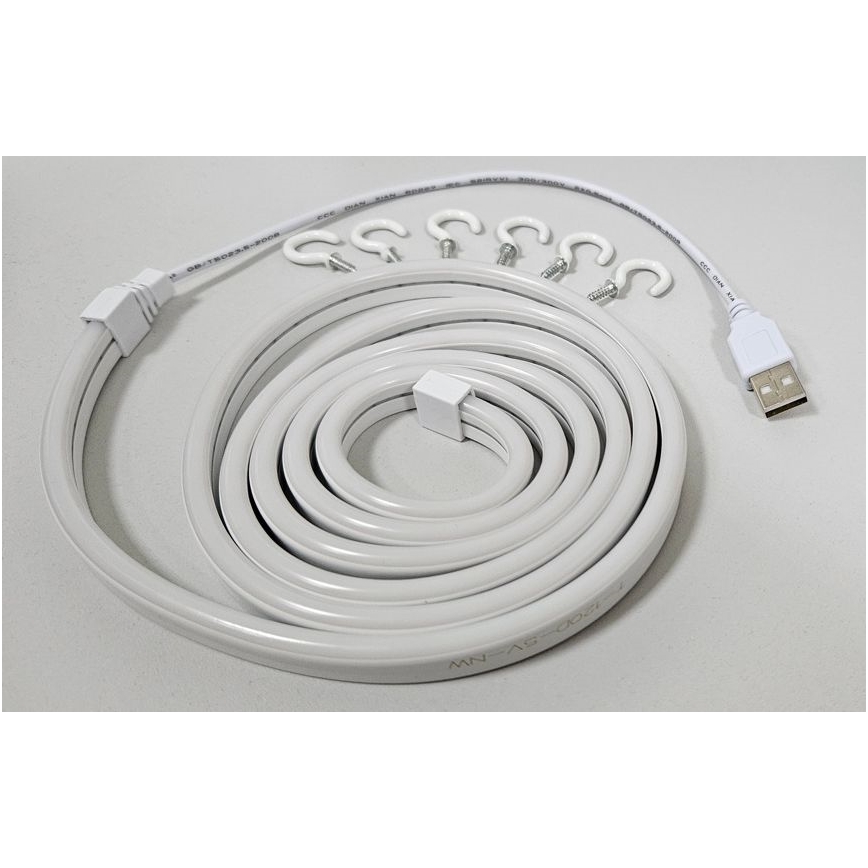 LED fleksibilna traka NEON LED/5V USB, 1,8 m, bela