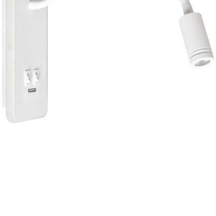 LED fleksibilna zidna lampica sa USB BASE LED/8W+LED/2W/230V bela