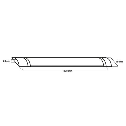 LED fluorescentna svetiljka LED/30W/230V 4000K 90 cm crna