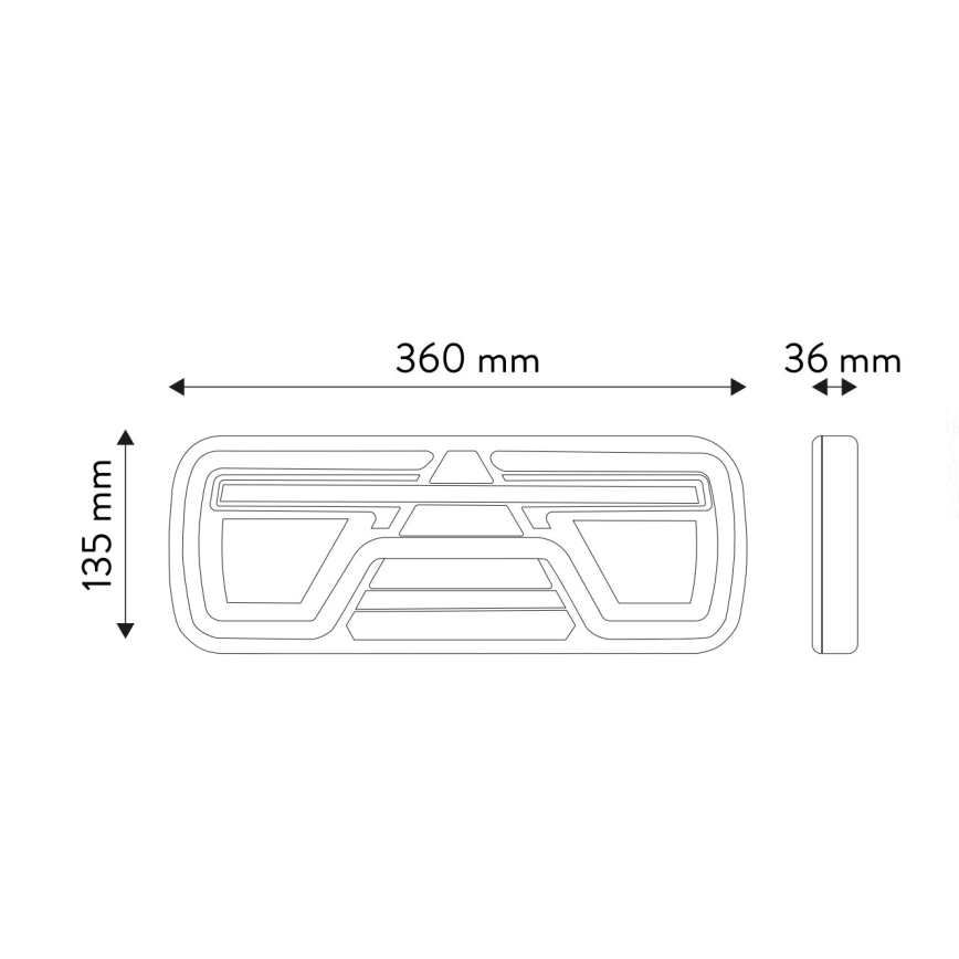 LED kombinovano svetlo sa dinamičkim pokazivačem pravca LED/10-30V IP67, levo