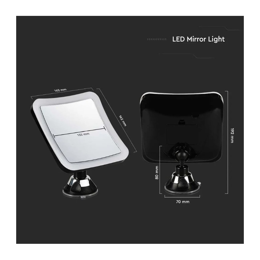 LED Kozmetičko ogledalo LED/3,2W/4,5V 3xAA IP44