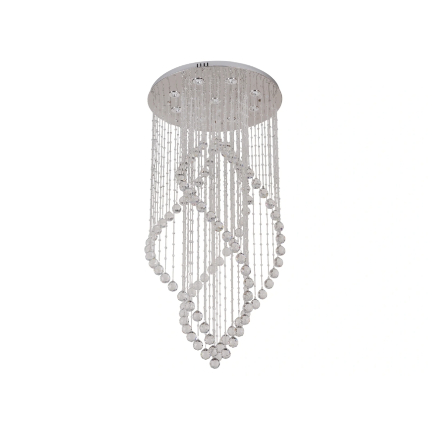 LED kristalno plafonsko svetlo NAURU LED/30W/230V prečnika 60 cm sjajni hrom + daljinski upravljač