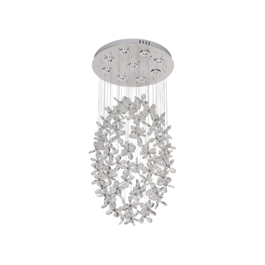LED kristalni plafonski luster SAMOA LED/30W/230V prečnik 40 cm sjajni hrom + daljinsko upravljanje