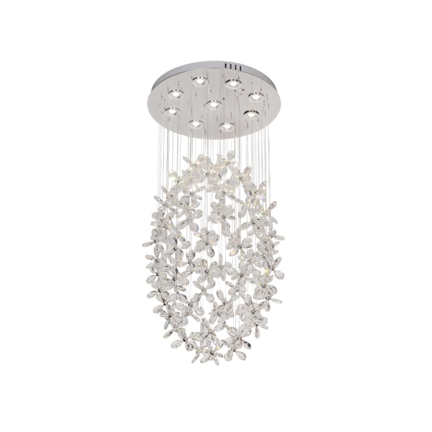 LED kristalni plafonski luster SAMOA LED/30W/230V prečnik 40 cm sjajni hrom + daljinsko upravljanje