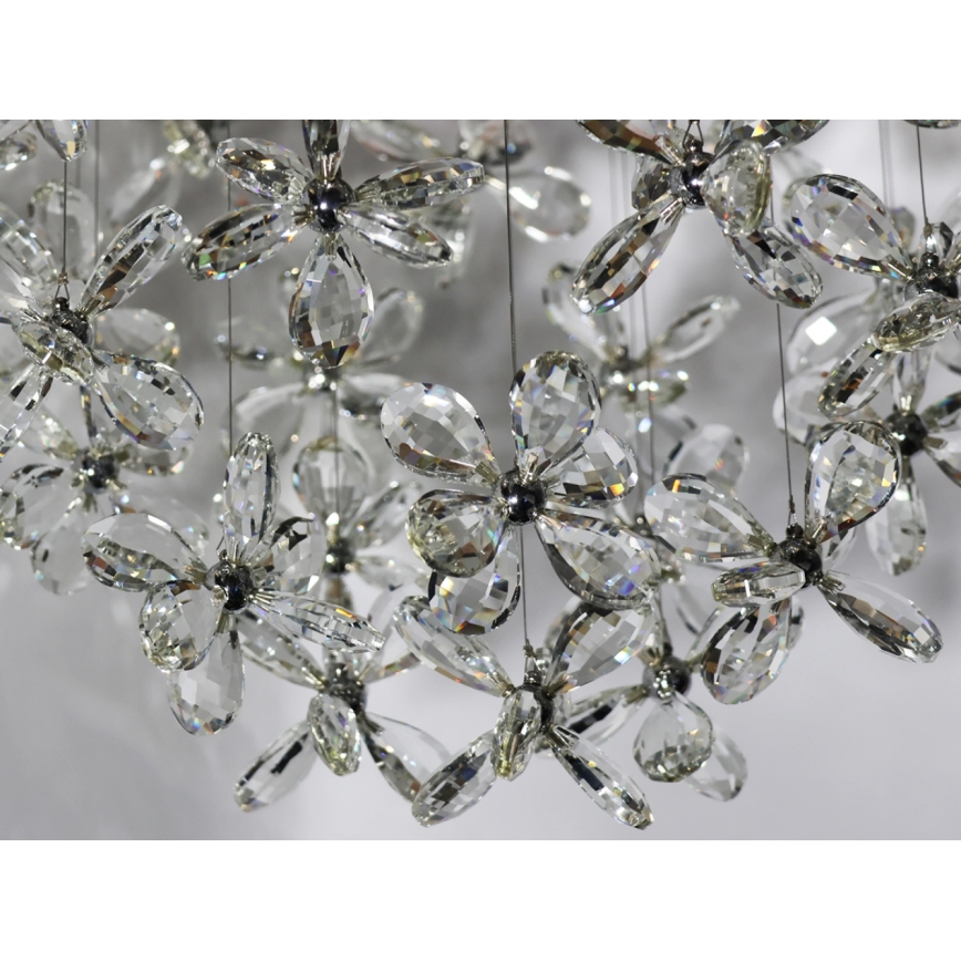 LED kristalni plafonski luster SAMOA LED/30W/230V prečnik 40 cm sjajni hrom + daljinsko upravljanje